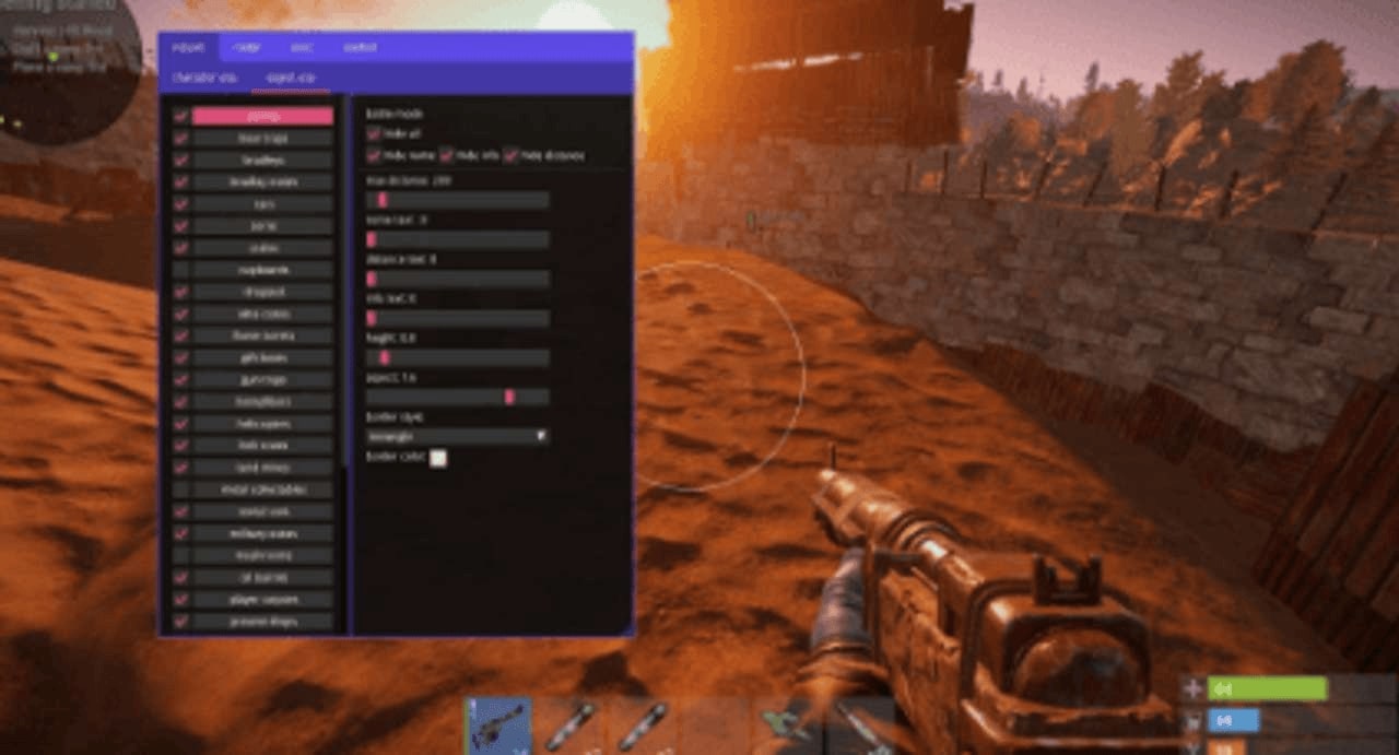 меню чит раст